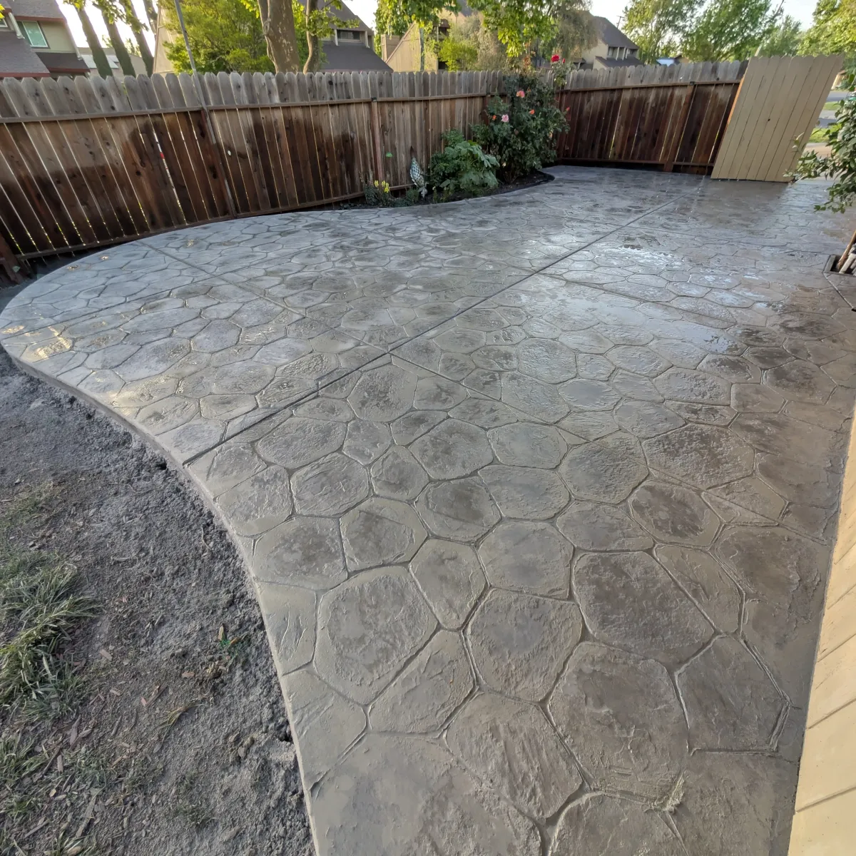 Custom concrete borders and finish