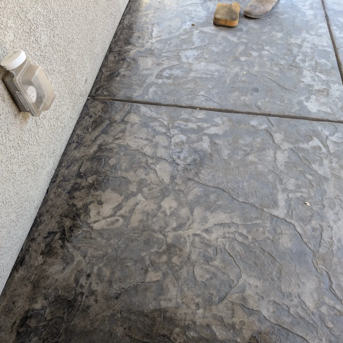 Roman slate stamped concrete texture