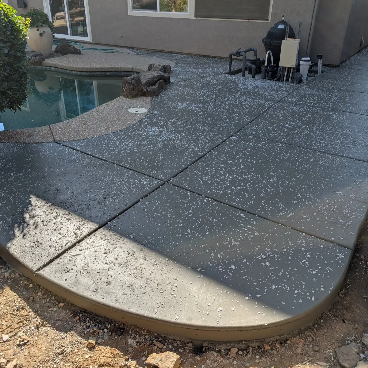 Salt finish concrete surface