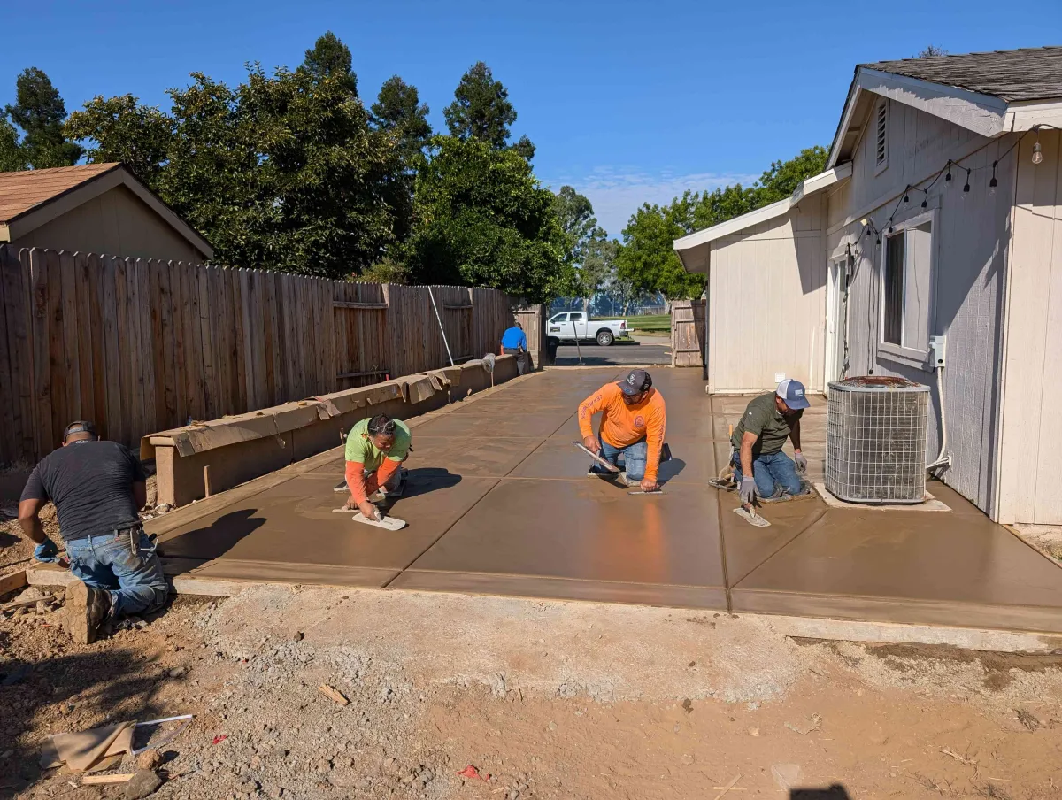 MG Concrete crew working on a residential concrete project